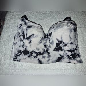 PINK Victoria's Secret Black and White Tie-Dye Bralette